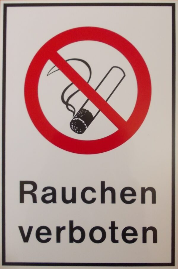 Verbotszeichen: Kombischild: Rauchen verboten, Kunststoff