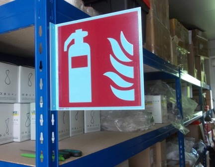 Fahnenschild "Feuerlöscher", Kunststoffplatte