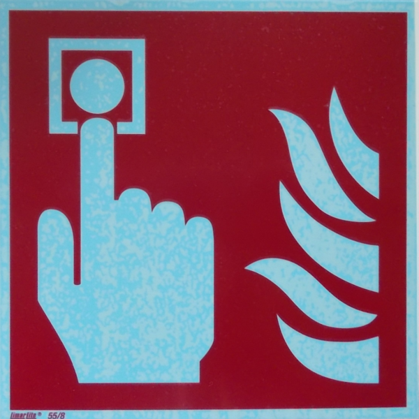 Hinweisschild Druckknopfmelder