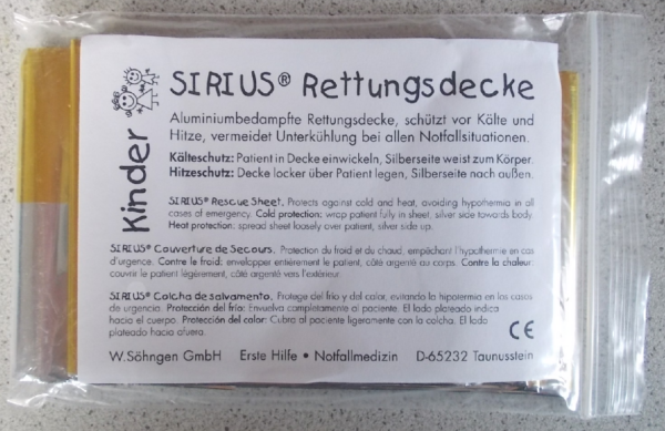 Kinder-Rettungsdecke silber/gold