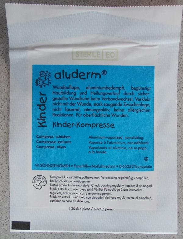 Kinder-Kompresse einzeln 6 x 6 cm, aluminiumbedampft