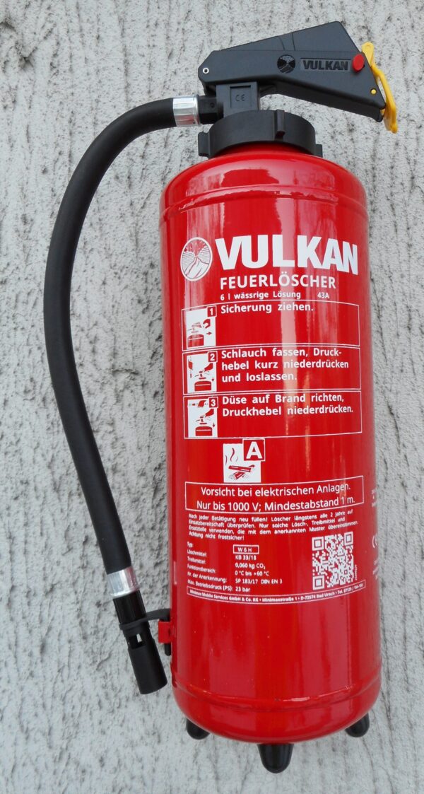 Wasserfeuerlöscher 6 Liter von Vulkan - W6H
