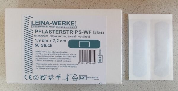 Pflasterstrips WF blau 1,9 x 7,2 cm , 50 Stück