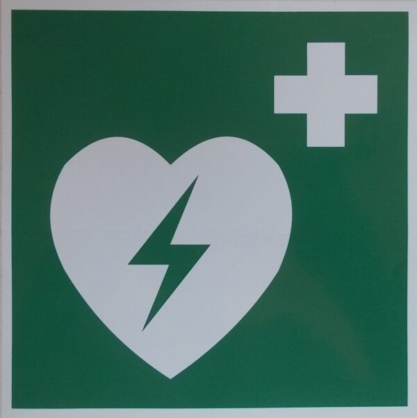 Hinweisschild Defibrillator