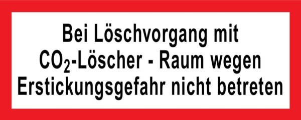 Hinweisschild CO2-Löscher Löschvorgang