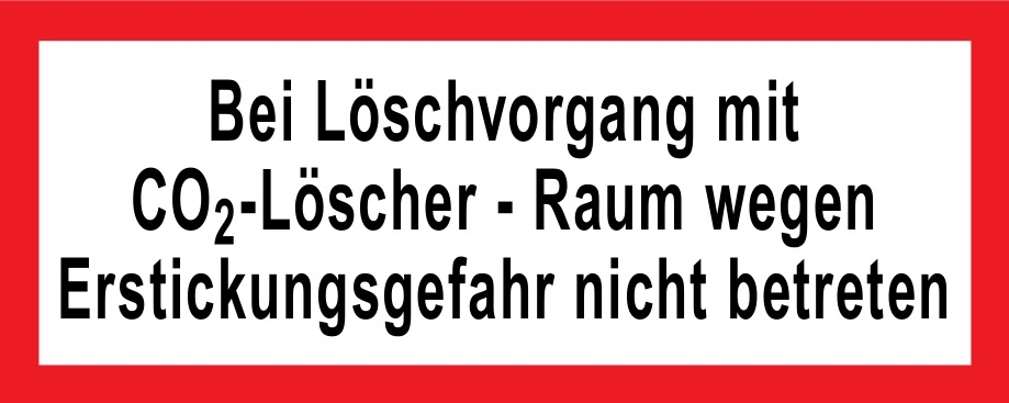 Hinweisschild CO2-Löscher Löschvorgang
