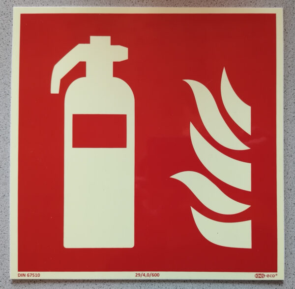 Hinweisschild Feuerlöscher, Folie