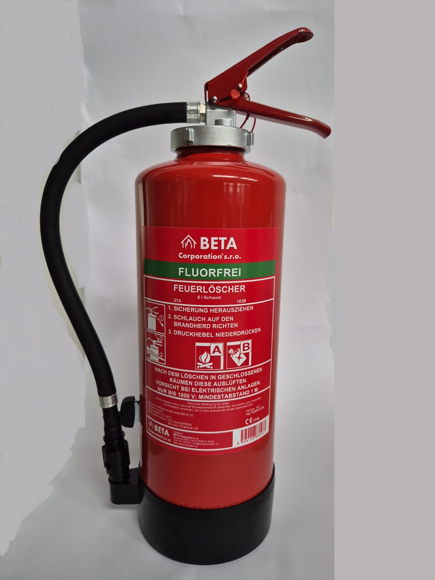 Schaum-Aufladefeuerlöscher 6 Liter FLUORFREI SB6H